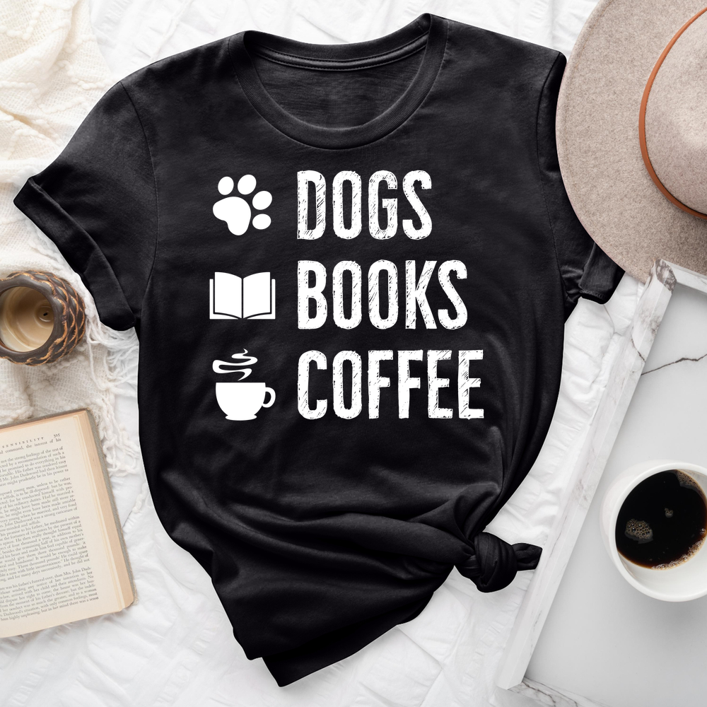Dogs Books Coffee Tee