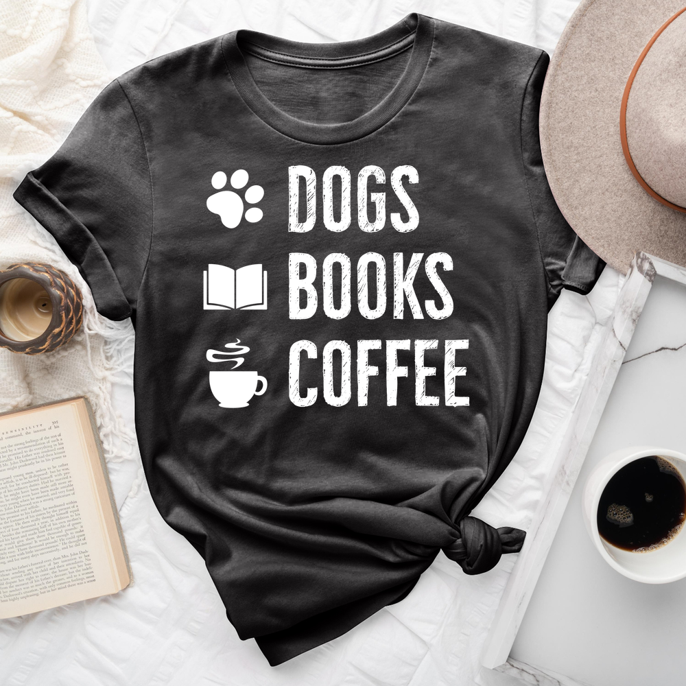 Dogs Books Coffee Tee