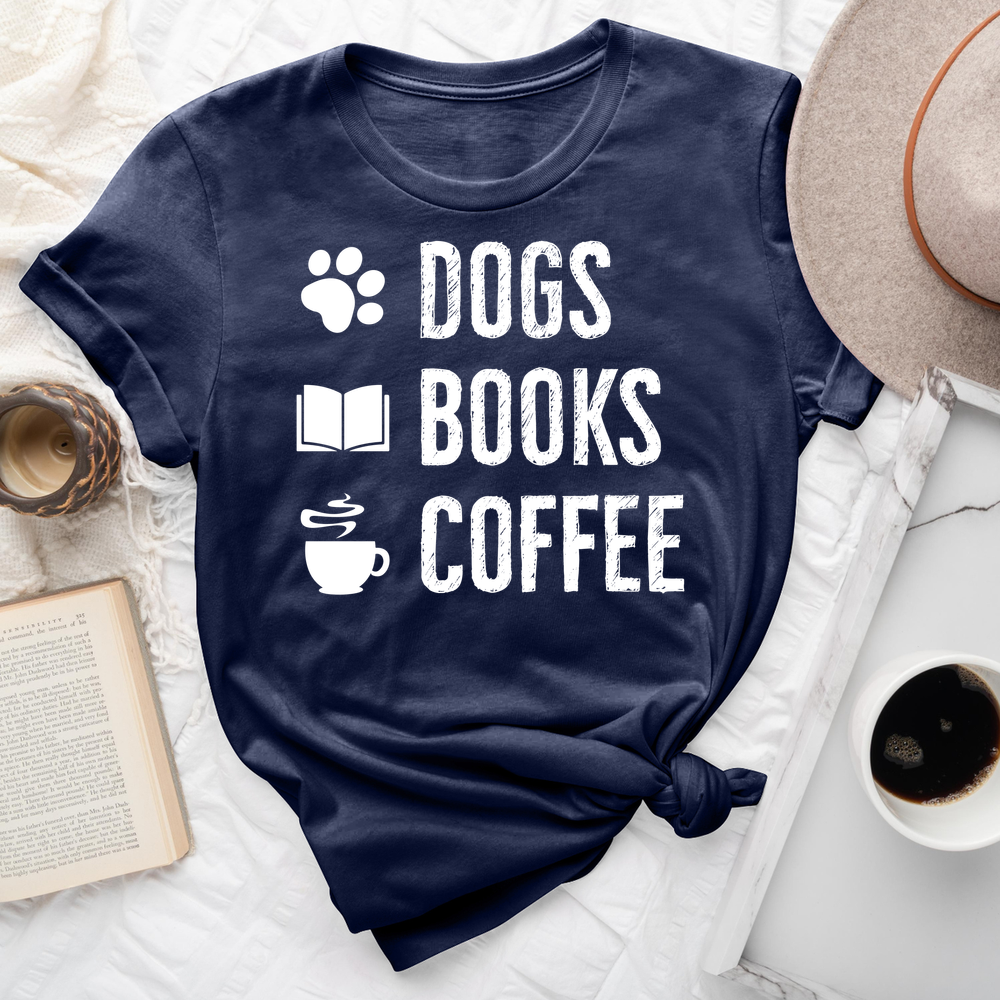 Dogs Books Coffee Tee