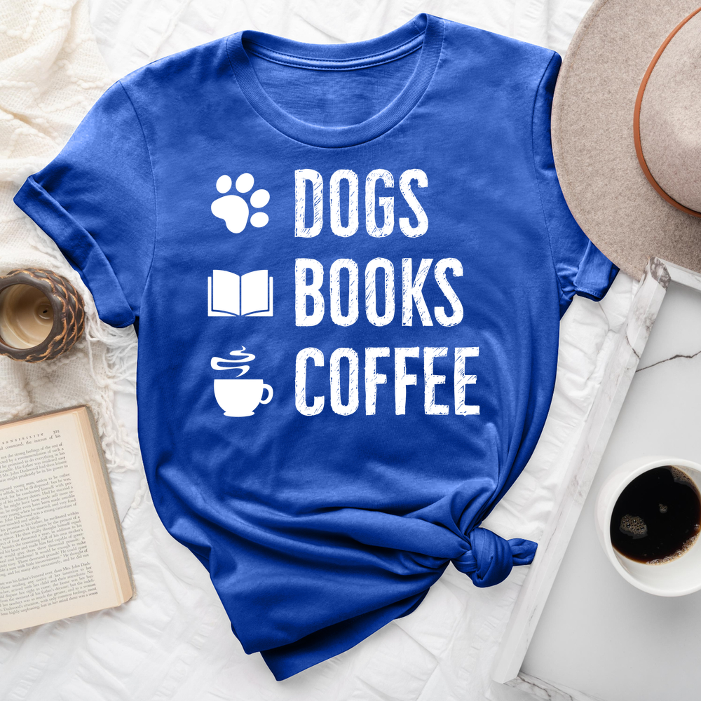 Dogs Books Coffee Tee