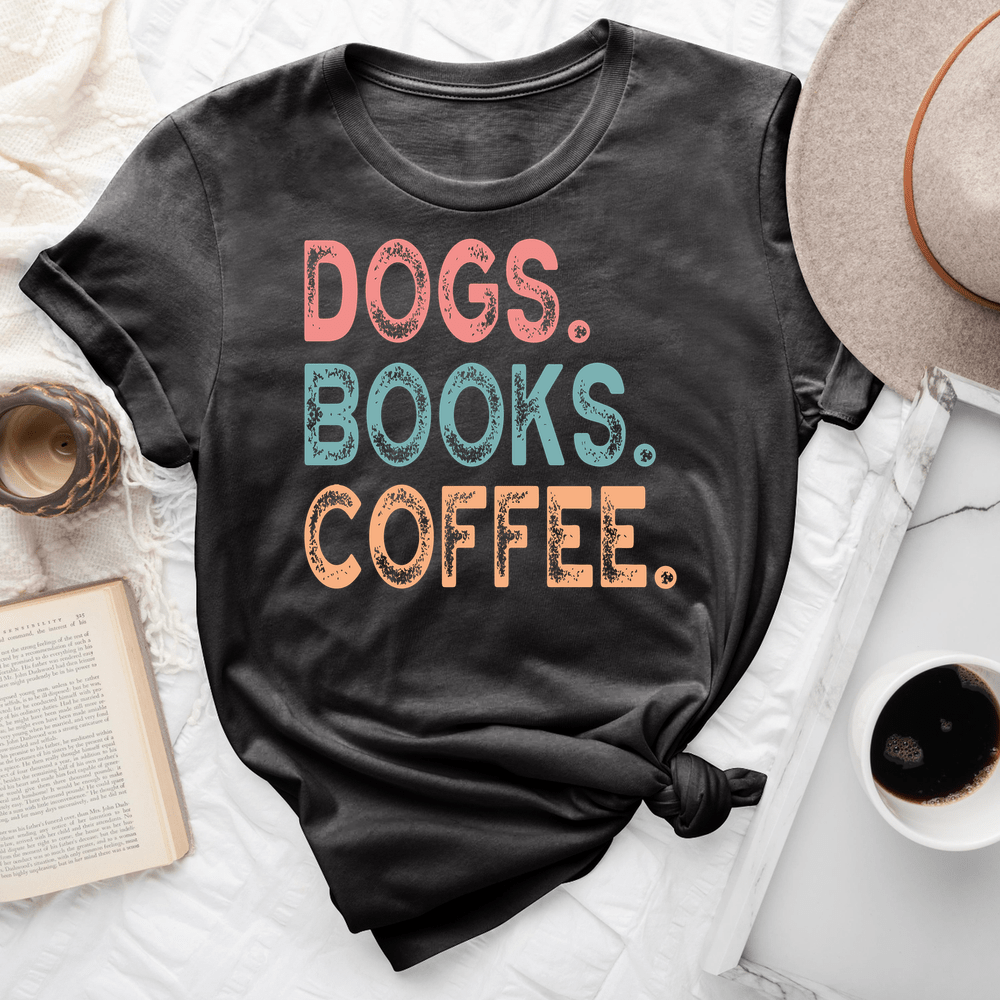 Dogs Books Coffee Tee