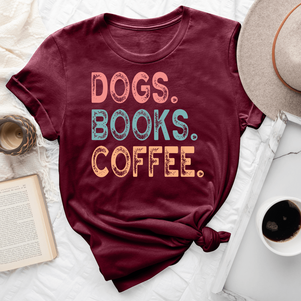Dogs Books Coffee Tee