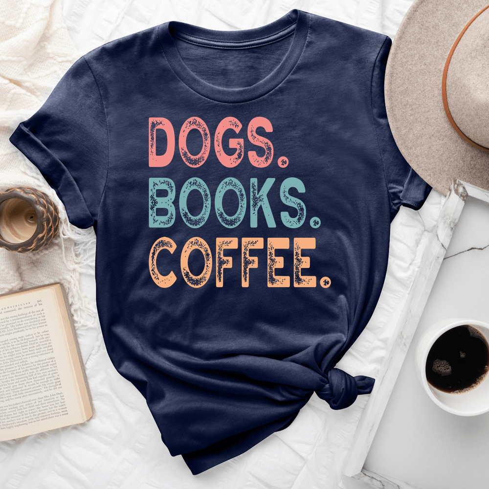 Dogs Books Coffee Tee