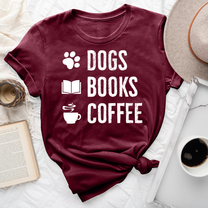 Dogs Books Coffee Tee