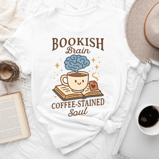 Bookish Brain Coffee-Stained Soul Tee