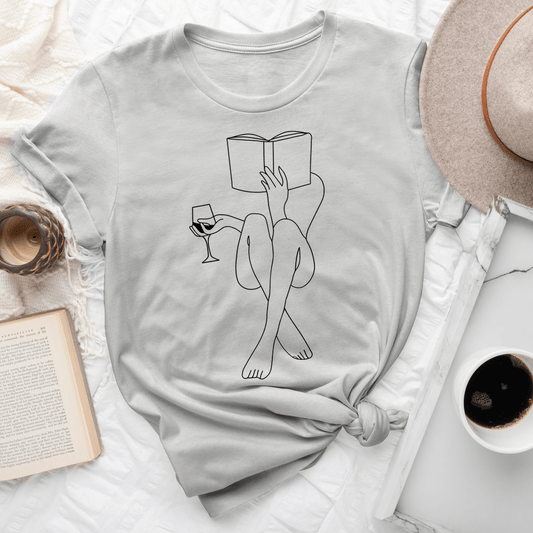Books Wine Tee