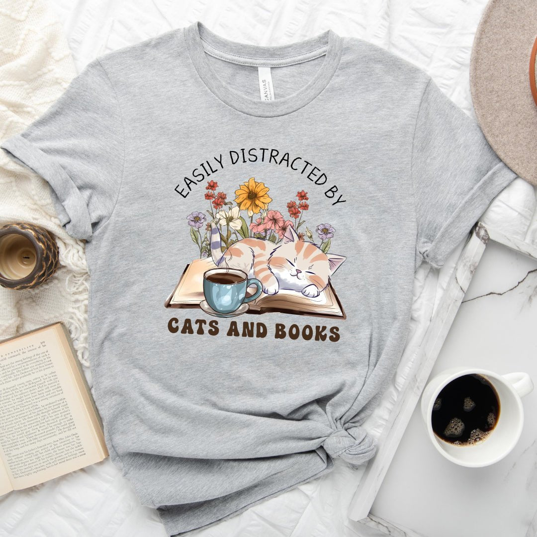 Cats And Books Tee