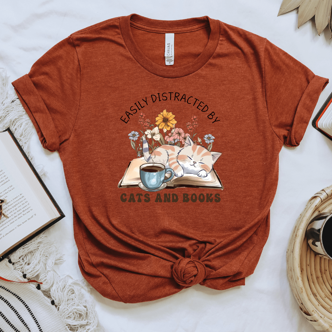 Cats And Books Tee