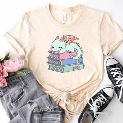 Cute Book Dragon Tee