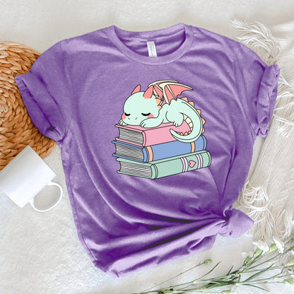 Cute Book Dragon Tee