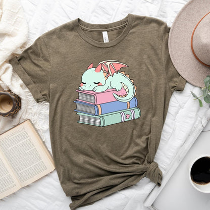 Cute Book Dragon Tee