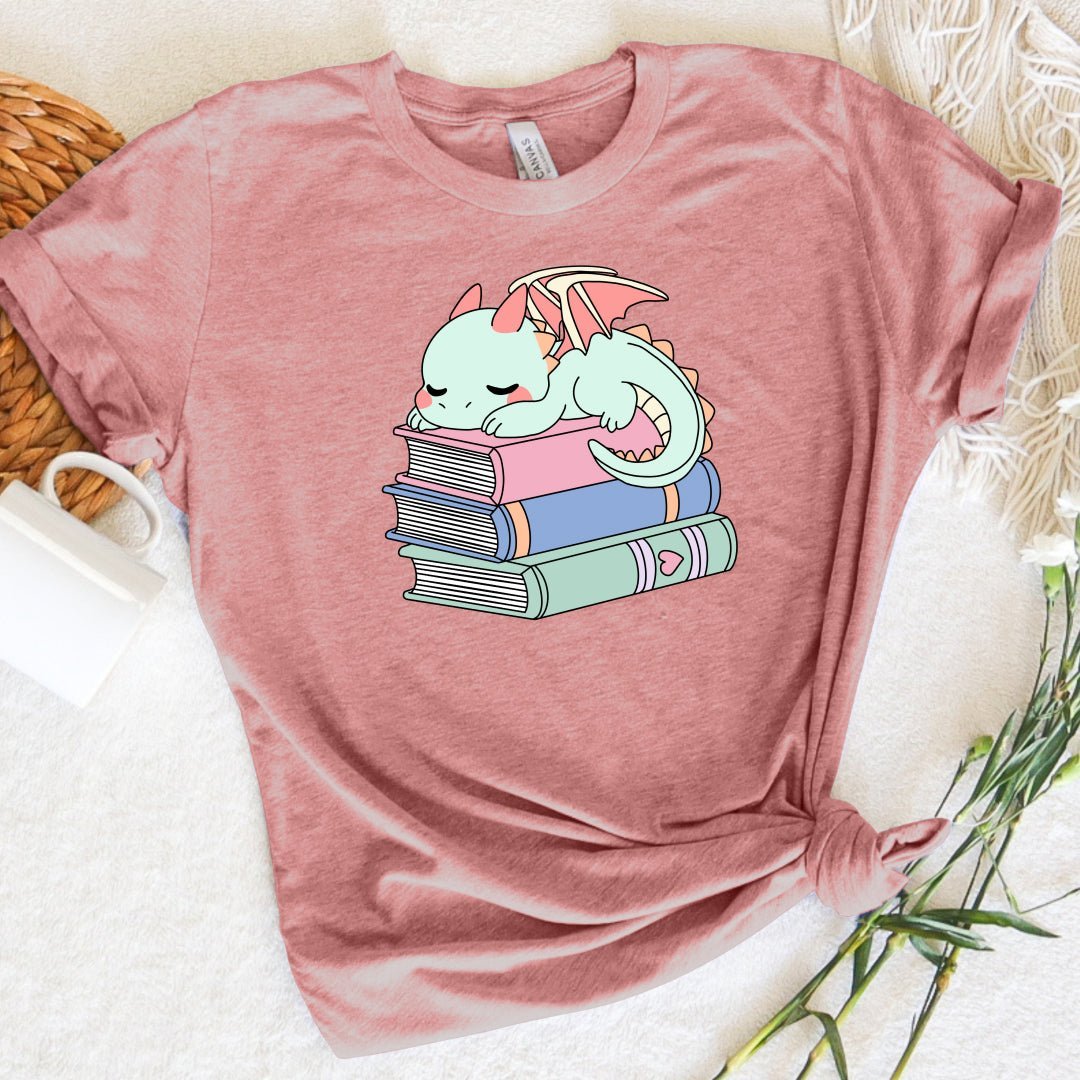 Cute Book Dragon Tee