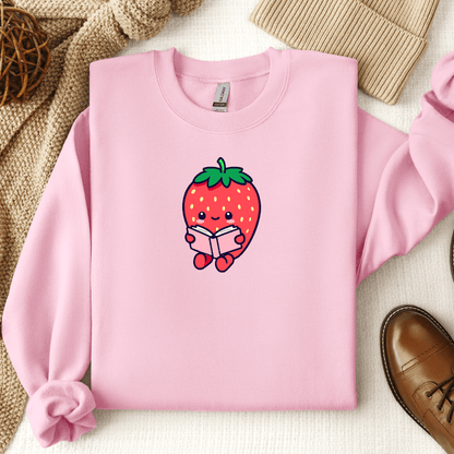 Cute Bookish Strawberry Crewneck