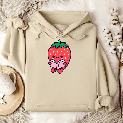 Cute Bookish Strawberry Hoodie