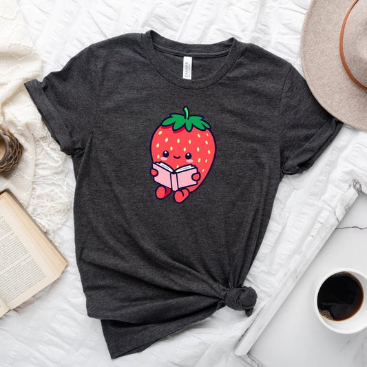 Cute Bookish Strawberry Tee