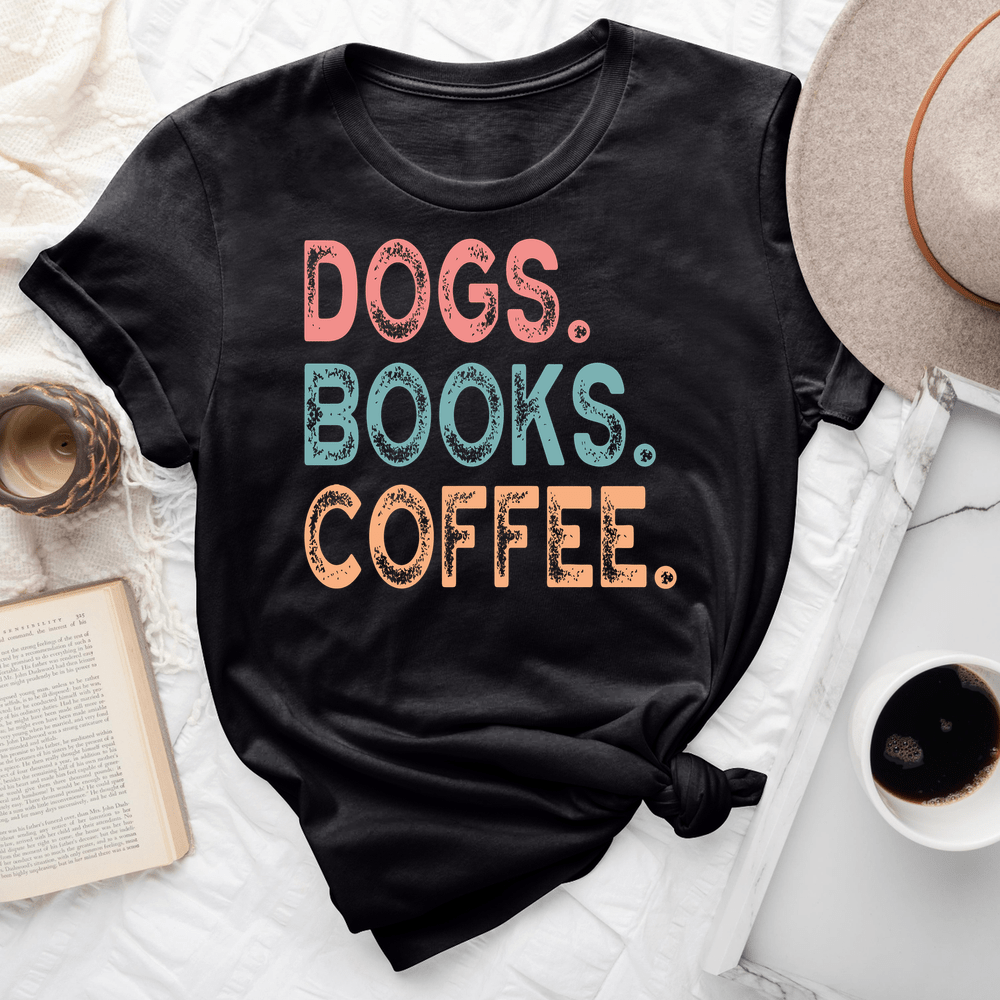 Dogs Books Coffee Tee