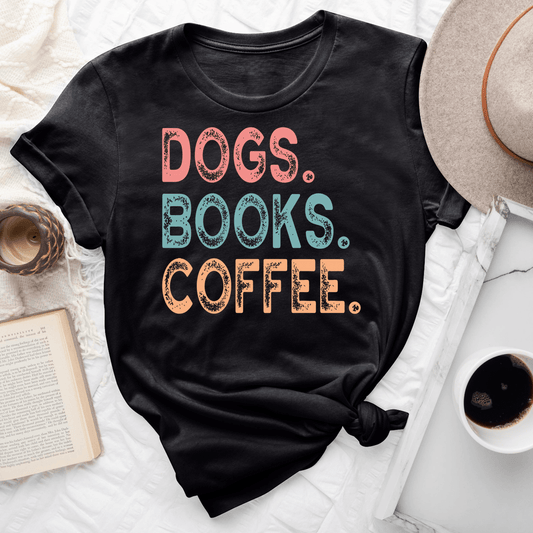 Dogs Books Coffee Tee