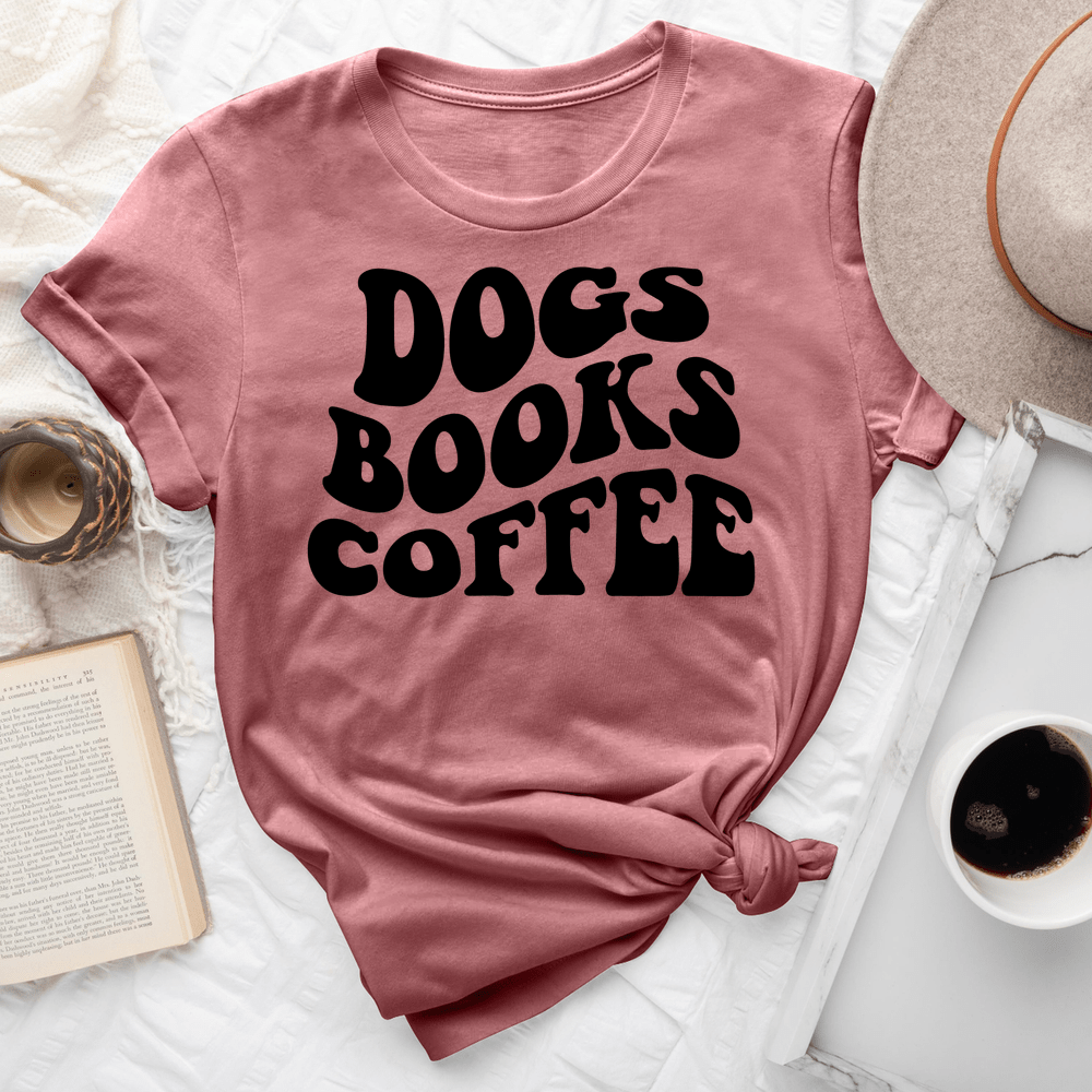 Dogs Books Coffee Tee