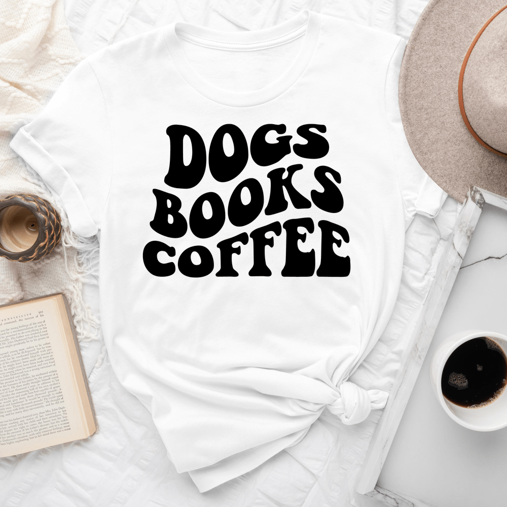 Dogs Books Coffee Tee