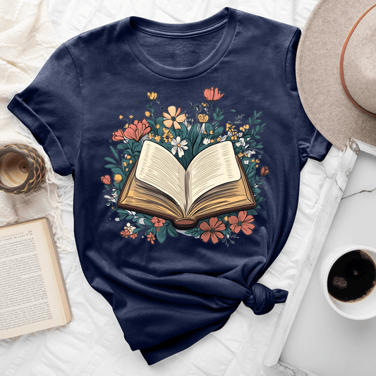 Flowery Book Tee
