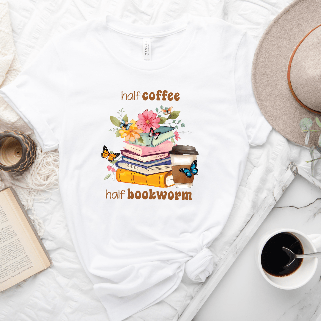 Half Coffee Half Bookworm Tee