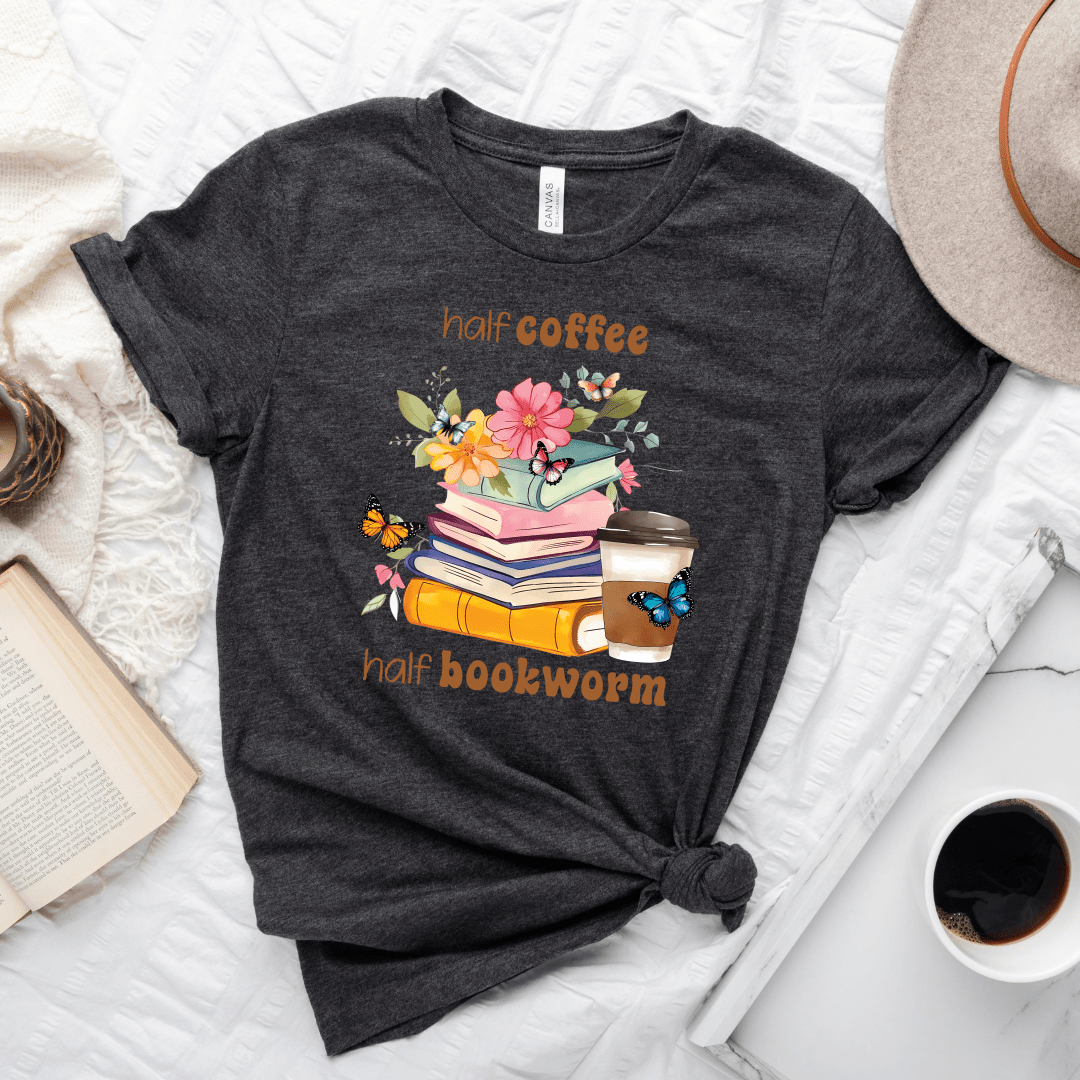 Half Coffee Half Bookworm Tee