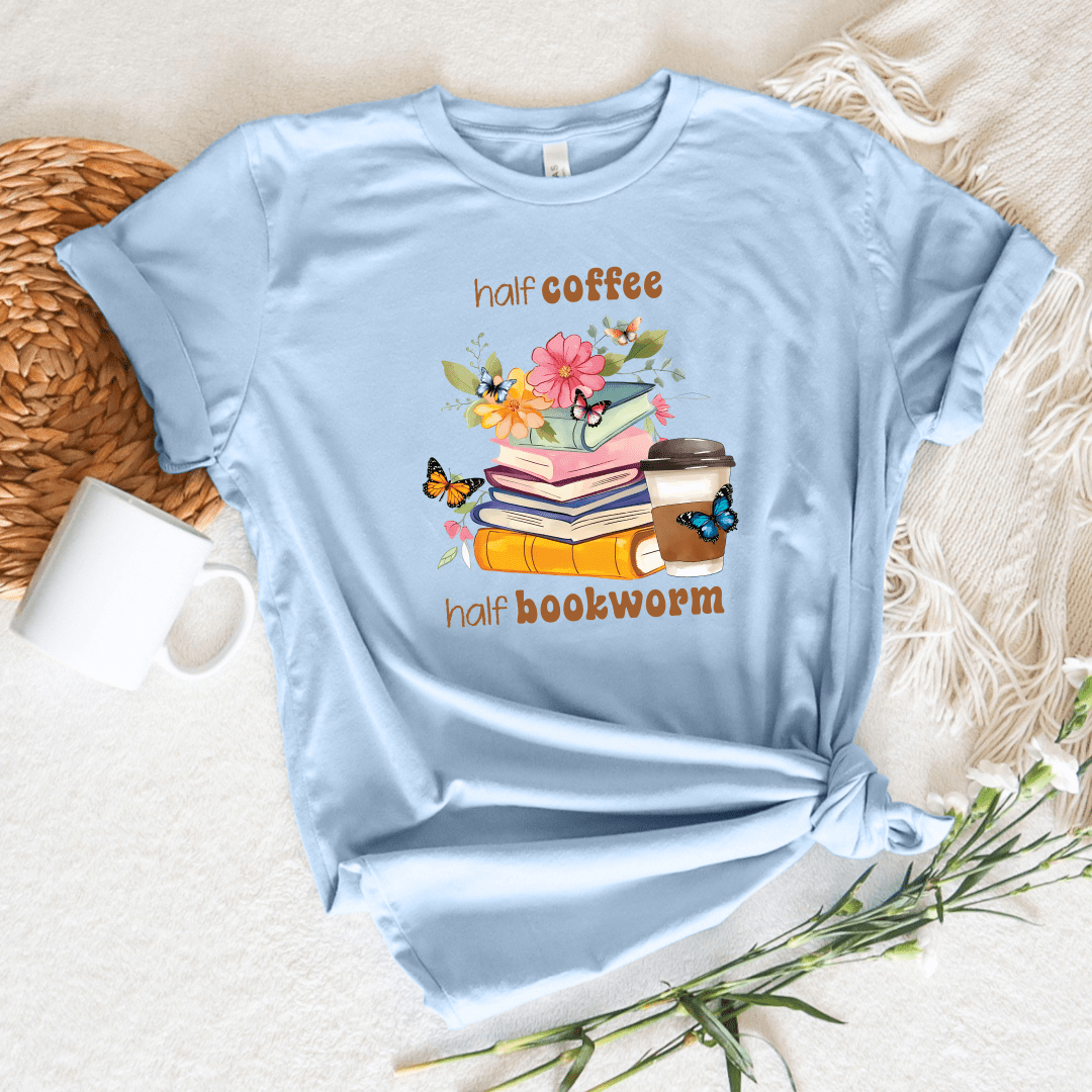 Half Coffee Half Bookworm Tee