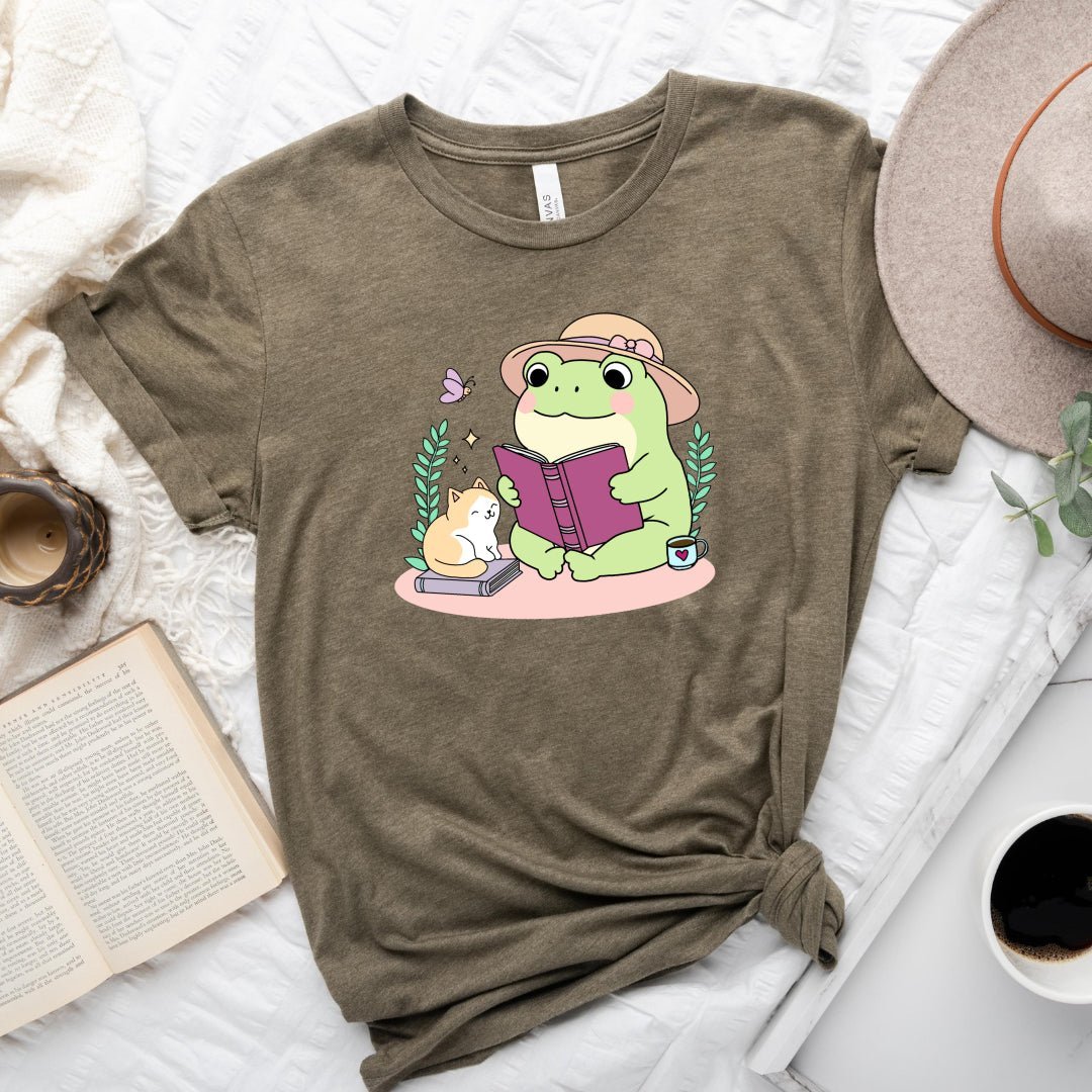 Kawaii Frog Reader Tee