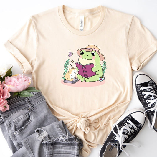 Kawaii Frog Reader Tee