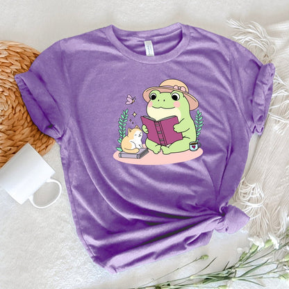 Kawaii Frog Reader Tee