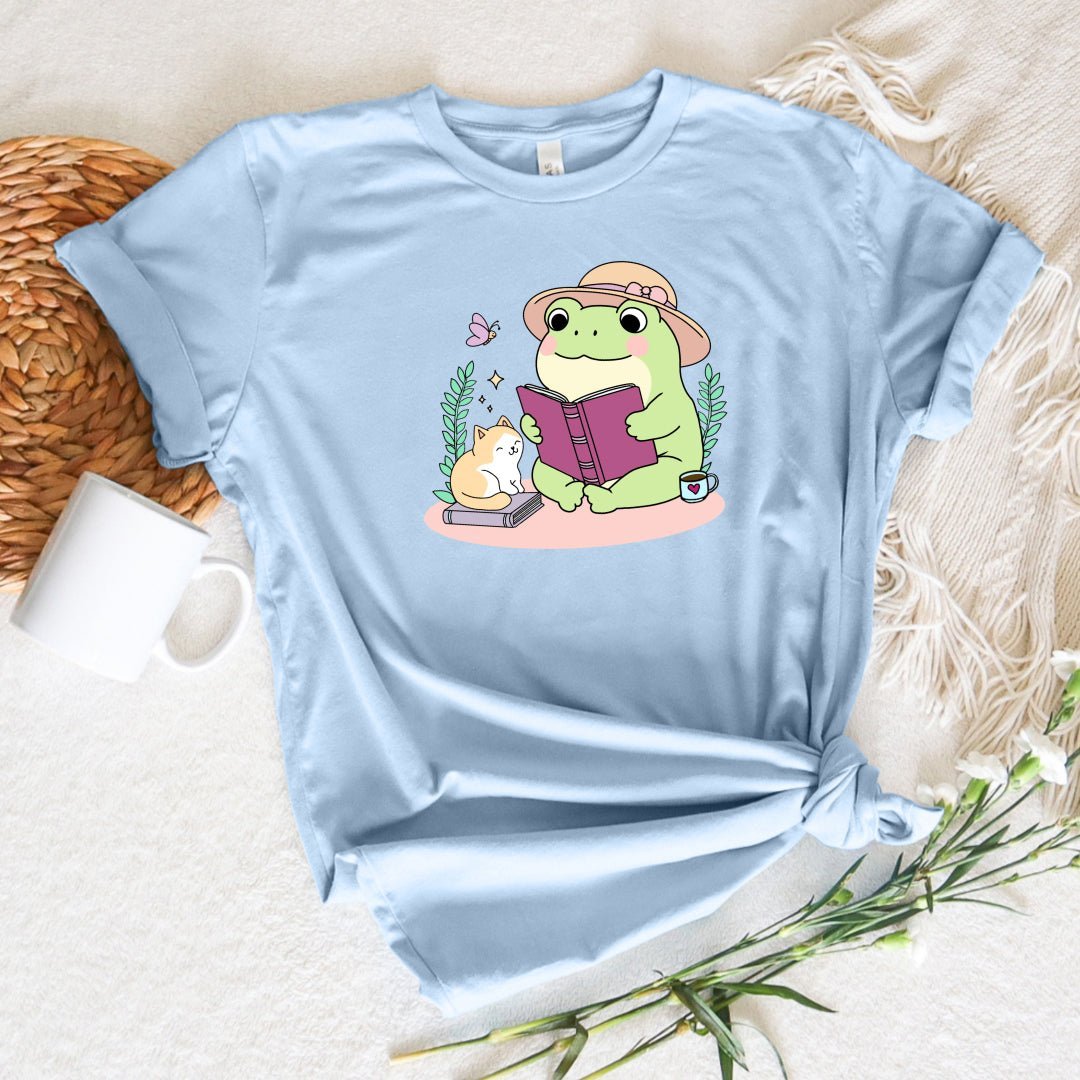 Kawaii Frog Reader Tee