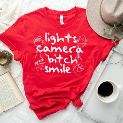 Lights Camera Smile Tee