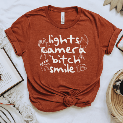 Lights Camera Smile Tee