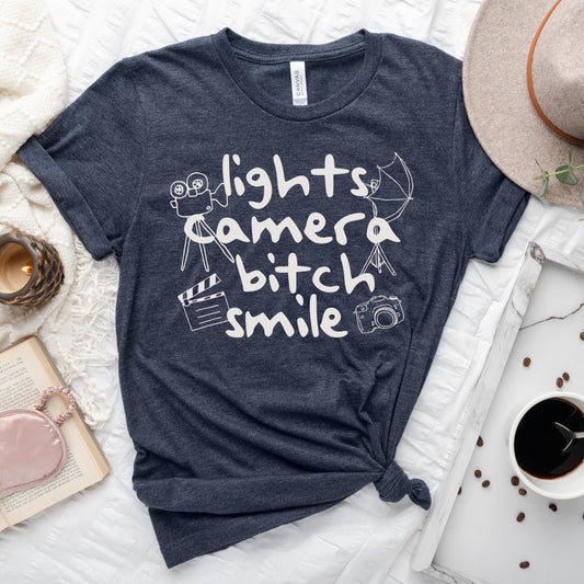 Lights Camera Smile Tee