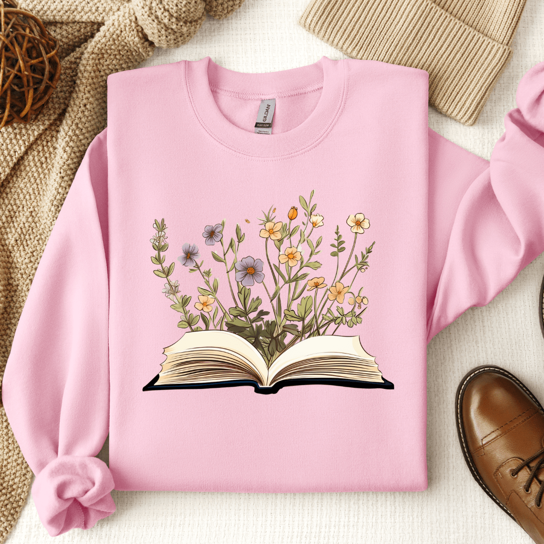 Open Book Flowers Crewneck