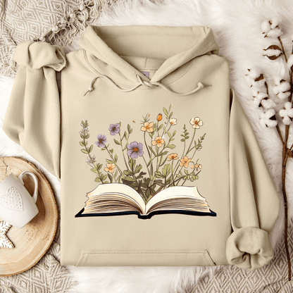 Open Book Flowers Hoodie