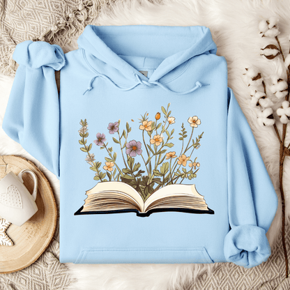 Open Book Flowers Hoodie