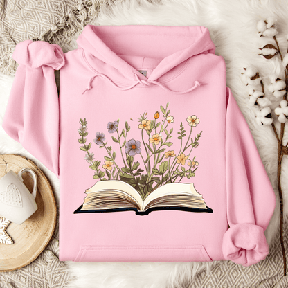 Open Book Flowers Hoodie