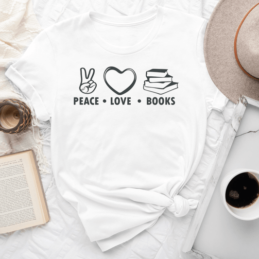 Peace Love Books Tee
