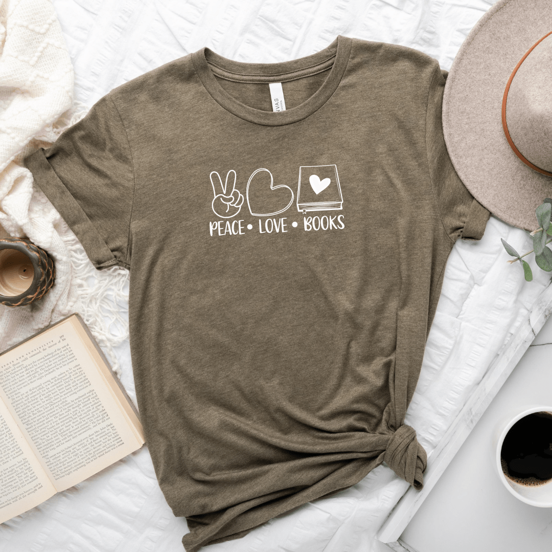 Peace Love Books Tee