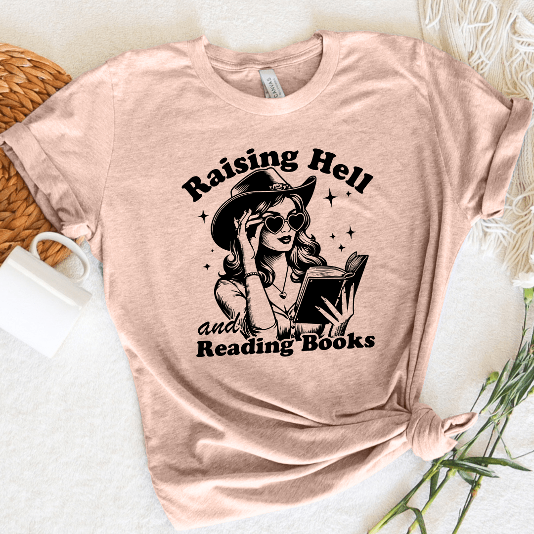 Raising Hell And Reading Books Tee