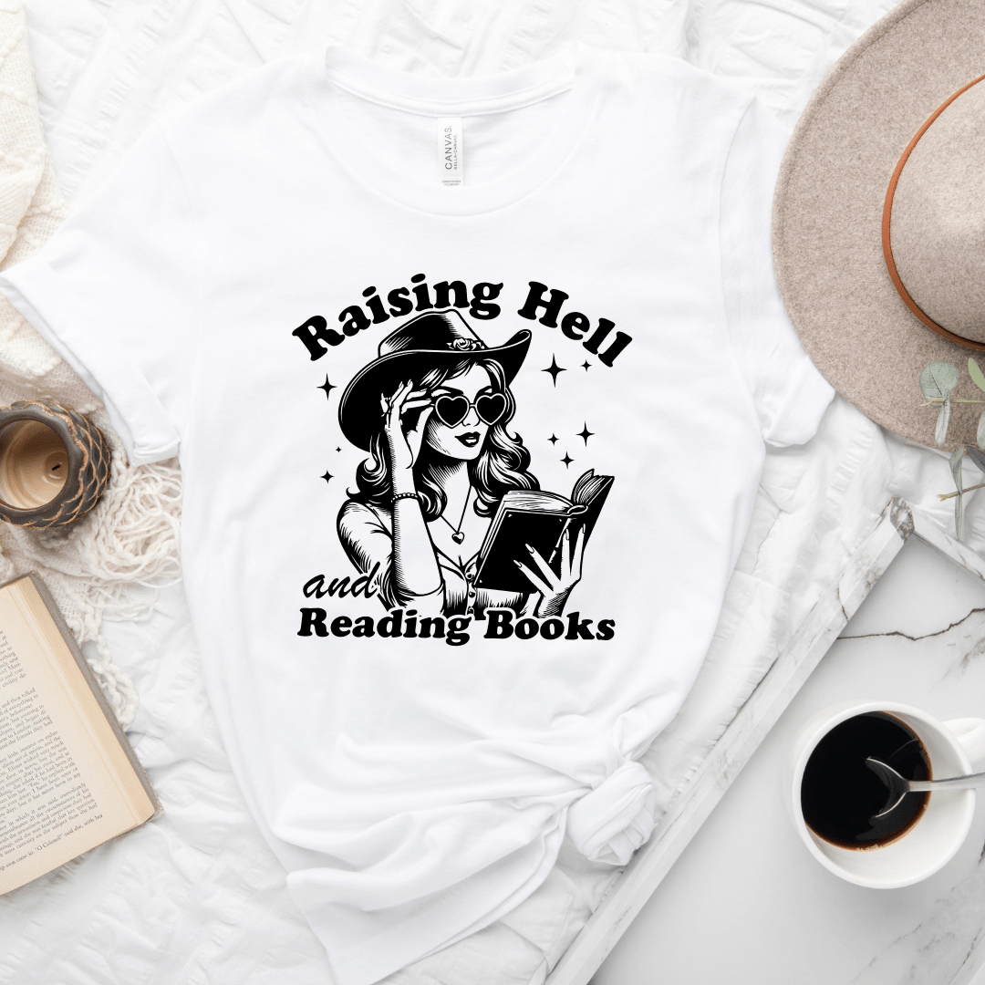 Raising Hell And Reading Books Tee