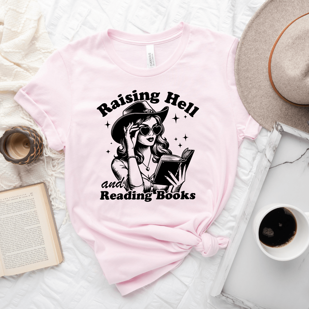 Raising Hell And Reading Books Tee