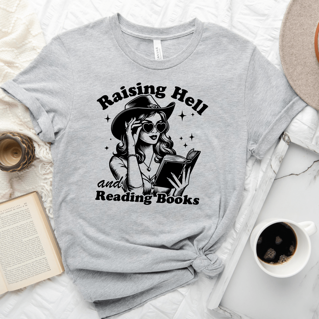 Raising Hell And Reading Books Tee