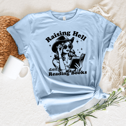 Raising Hell And Reading Books Tee