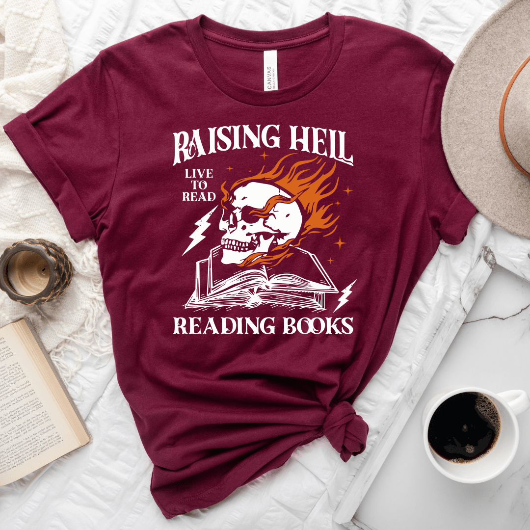 Raising Hell Reading Books Tee