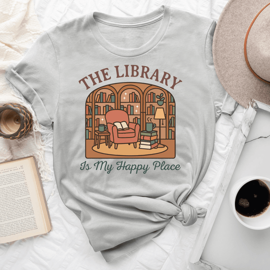 The Library Is My Happy Place Tee